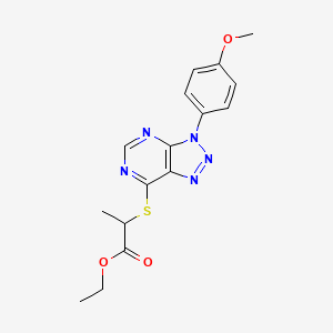 Ethyl 2-[3-(4-methoxyphenyl)triazolo[4,5-d]pyrimidin-7-yl]sulfanylpropanoate