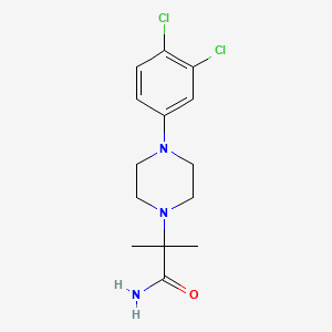 molecular formula C14H19Cl2N3O B2962505 2-[4-(3,4-Dichlorophenyl)piperazino]-2-methylpropanamide CAS No. 256958-66-4