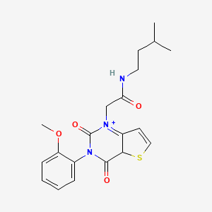 molecular formula C20H23N3O4S B2962506 2-[3-(2-methoxyphenyl)-2,4-dioxo-1H,2H,3H,4H-thieno[3,2-d]pyrimidin-1-yl]-N-(3-methylbutyl)acetamide CAS No. 1260633-02-0