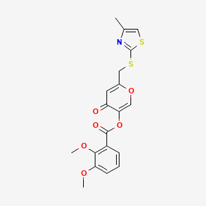 6-(((4-methylthiazol-2-yl)thio)methyl)-4-oxo-4H-pyran-3-yl 2,3-dimethoxybenzoate