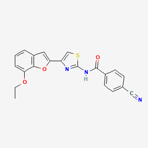 4-cyano-N-(4-(7-ethoxybenzofuran-2-yl)thiazol-2-yl)benzamide