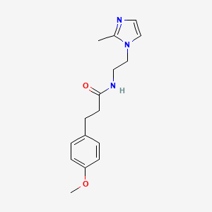 molecular formula C16H21N3O2 B2962513 3-(4-甲氧基苯基)-N-(2-(2-甲基-1H-咪唑-1-基)乙基)丙酰胺 CAS No. 1286705-23-4