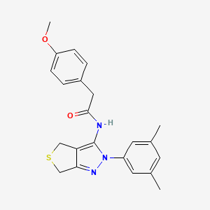 N-[2-(3,5-dimethylphenyl)-4,6-dihydrothieno[3,4-c]pyrazol-3-yl]-2-(4-methoxyphenyl)acetamide