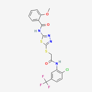 N-(5-((2-((2-chloro-5-(trifluoromethyl)phenyl)amino)-2-oxoethyl)thio)-1,3,4-thiadiazol-2-yl)-2-methoxybenzamide