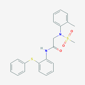 molecular formula C22H22N2O3S2 B296252 2-[2-methyl(methylsulfonyl)anilino]-N-[2-(phenylsulfanyl)phenyl]acetamide 