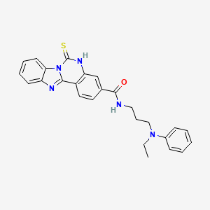 molecular formula C26H25N5OS B2962520 N-[3-(N-ethylanilino)propyl]-6-sulfanylidene-5H-benzimidazolo[1,2-c]quinazoline-3-carboxamide CAS No. 688792-50-9