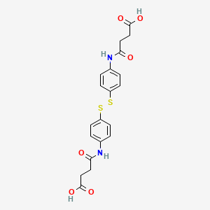 molecular formula C20H20N2O6S2 B2962528 4-[4-({4-[(4-Hydroxy-4-oxobutanoyl)amino]phenyl}disulfanyl)anilino]-4-oxobutanoic acid CAS No. 329929-00-2