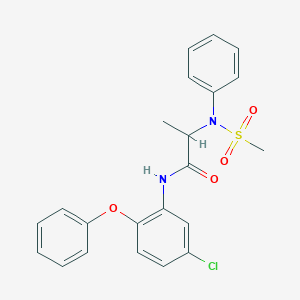 molecular formula C22H21ClN2O4S B296253 N-(5-chloro-2-phenoxyphenyl)-2-[(methylsulfonyl)anilino]propanamide 