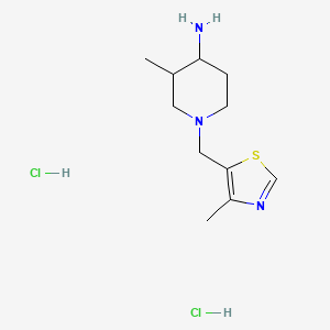3-Methyl-1-[(4-methyl-1,3-thiazol-5-yl)methyl]piperidin-4-amine;dihydrochloride