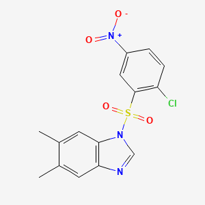 molecular formula C15H12ClN3O4S B2962537 1-(2-chloro-5-nitrobenzenesulfonyl)-5,6-dimethyl-1H-1,3-benzodiazole CAS No. 325809-91-4