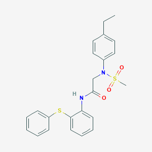molecular formula C23H24N2O3S2 B296257 2-[4-ethyl(methylsulfonyl)anilino]-N-[2-(phenylsulfanyl)phenyl]acetamide 