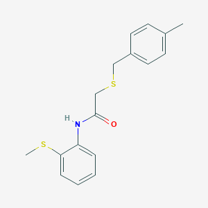 molecular formula C17H19NOS2 B296258 2-[(4-methylbenzyl)sulfanyl]-N-[2-(methylsulfanyl)phenyl]acetamide 