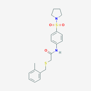 molecular formula C20H24N2O3S2 B296259 2-[(2-methylbenzyl)sulfanyl]-N-[4-(1-pyrrolidinylsulfonyl)phenyl]acetamide 