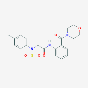 molecular formula C21H25N3O5S B296260 2-[4-methyl(methylsulfonyl)anilino]-N-[2-(4-morpholinylcarbonyl)phenyl]acetamide 