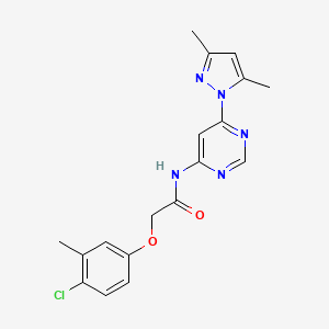 molecular formula C18H18ClN5O2 B2962606 2-(4-氯-3-甲基苯氧基)-N-(6-(3,5-二甲基-1H-吡唑-1-基)嘧啶-4-基)乙酰胺 CAS No. 1428372-81-9