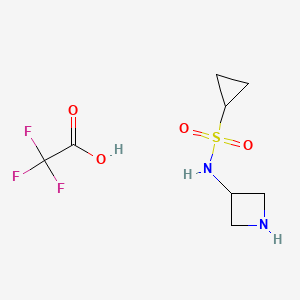 molecular formula C8H13F3N2O4S B2962612 N-(Azetidin-3-yl)cyclopropanesulfonamide;2,2,2-trifluoroacetic acid CAS No. 2305253-34-1