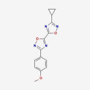 molecular formula C14H12N4O3 B2962613 3-Cyclopropyl-3'-(4-methoxyphenyl)-5,5'-bi-1,2,4-oxadiazole CAS No. 1775330-68-1