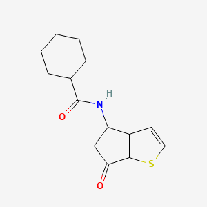 molecular formula C14H17NO2S B2962614 N-(6-oxo-5,6-dihydro-4H-cyclopenta[b]thiophen-4-yl)cyclohexanecarboxamide CAS No. 865658-99-7