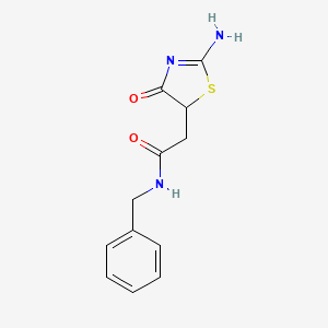 molecular formula C12H13N3O2S B2962615 N-benzyl-2-(2-imino-4-oxo-1,3-thiazolidin-5-yl)acetamide CAS No. 299954-17-9