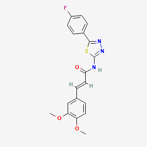 molecular formula C19H16FN3O3S B2962618 (E)-3-(3,4-dimethoxyphenyl)-N-(5-(4-fluorophenyl)-1,3,4-thiadiazol-2-yl)acrylamide CAS No. 476463-40-8
