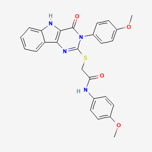 N-(4-methoxyphenyl)-2-((3-(4-methoxyphenyl)-4-oxo-4,5-dihydro-3H-pyrimido[5,4-b]indol-2-yl)thio)acetamide
