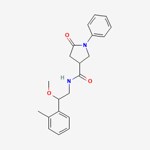molecular formula C21H24N2O3 B2962633 N-(2-methoxy-2-(o-tolyl)ethyl)-5-oxo-1-phenylpyrrolidine-3-carboxamide CAS No. 1797556-36-5