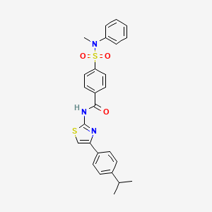 molecular formula C26H25N3O3S2 B2962634 N-(4-(4-isopropylphenyl)thiazol-2-yl)-4-(N-methyl-N-phenylsulfamoyl)benzamide CAS No. 330677-40-2