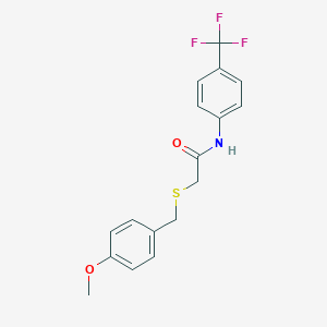 molecular formula C17H16F3NO2S B296264 2-[(4-methoxybenzyl)sulfanyl]-N-[4-(trifluoromethyl)phenyl]acetamide 
