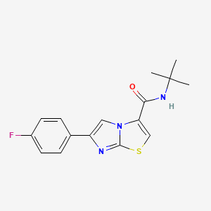 molecular formula C16H16FN3OS B2962644 N-(叔丁基)-6-(4-氟苯基)咪唑并[2,1-b]噻唑-3-甲酰胺 CAS No. 1049371-70-1