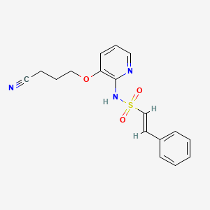 molecular formula C17H17N3O3S B2962647 (E)-N-[3-(3-Cyanopropoxy)pyridin-2-YL]-2-phenylethenesulfonamide CAS No. 1385619-29-3