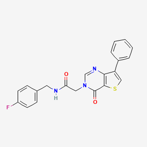 molecular formula C21H16FN3O2S B2962652 N-(4-fluorobenzyl)-2-(4-oxo-7-phenylthieno[3,2-d]pyrimidin-3(4H)-yl)acetamide CAS No. 1105206-96-9