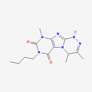 molecular formula C14H20N6O2 B2962657 7-butyl-3,4,9-trimethyl-7,9-dihydro-[1,2,4]triazino[3,4-f]purine-6,8(1H,4H)-dione CAS No. 923508-74-1