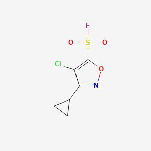 molecular formula C6H5ClFNO3S B2962658 4-Chloro-3-cyclopropyl-1,2-oxazole-5-sulfonyl fluoride CAS No. 2092473-45-3