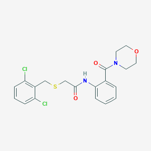 molecular formula C20H20Cl2N2O3S B296266 2-[(2,6-dichlorobenzyl)sulfanyl]-N-[2-(4-morpholinylcarbonyl)phenyl]acetamide 