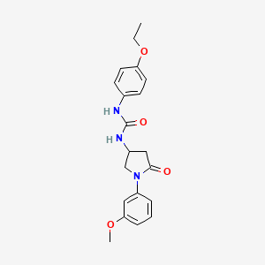 molecular formula C20H23N3O4 B2962660 1-(4-Ethoxyphenyl)-3-(1-(3-methoxyphenyl)-5-oxopyrrolidin-3-yl)urea CAS No. 894018-71-4
