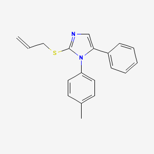 molecular formula C19H18N2S B2962665 2-(烯丙硫基)-5-苯基-1-(对甲苯基)-1H-咪唑 CAS No. 1206986-95-9