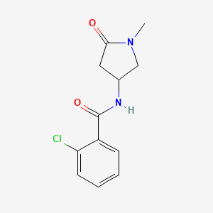 molecular formula C12H13ClN2O2 B2962677 2-chloro-N-(1-methyl-5-oxopyrrolidin-3-yl)benzamide CAS No. 1396888-22-4