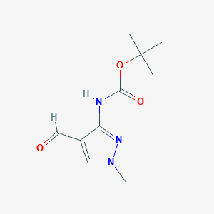 molecular formula C10H15N3O3 B2962684 tert-Butyl N-(4-formyl-1-methyl-1H-pyrazol-3-yl)carbamate CAS No. 2080412-77-5