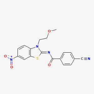 (Z)-4-cyano-N-(3-(2-methoxyethyl)-6-nitrobenzo[d]thiazol-2(3H)-ylidene)benzamide