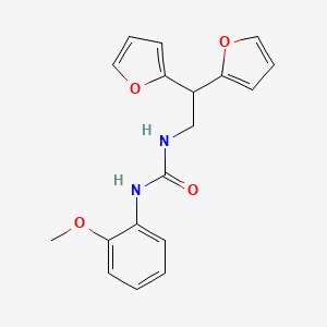 molecular formula C18H18N2O4 B2962692 1-(2,2-Di(furan-2-yl)ethyl)-3-(2-methoxyphenyl)urea CAS No. 2191267-55-5