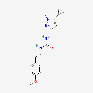 molecular formula C18H24N4O2 B2962694 1-((5-cyclopropyl-1-methyl-1H-pyrazol-3-yl)methyl)-3-(4-methoxyphenethyl)urea CAS No. 1448064-30-9