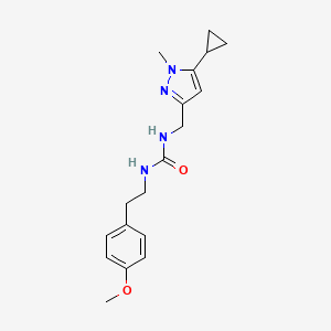 molecular formula C18H24N4O2 B2962694 1-((5-环丙基-1-甲基-1H-吡唑-3-基)甲基)-3-(4-甲氧基苯乙基)脲 CAS No. 1448064-30-9