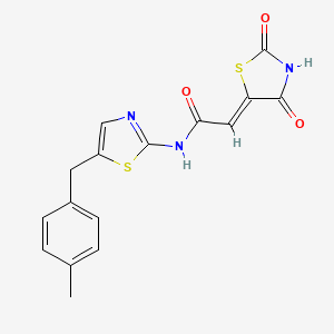 molecular formula C16H13N3O3S2 B2962697 (Z)-2-(2,4-dioxothiazolidin-5-ylidene)-N-(5-(4-methylbenzyl)thiazol-2-yl)acetamide CAS No. 868237-83-6