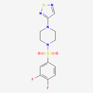 molecular formula C12H12F2N4O2S2 B2962698 1-(3,4-Difluorobenzenesulfonyl)-4-(1,2,5-thiadiazol-3-yl)piperazine CAS No. 2097912-43-9