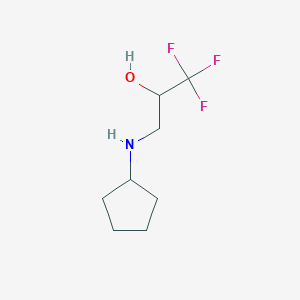 molecular formula C8H14F3NO B2962702 3-(Cyclopentylamino)-1,1,1-trifluoropropan-2-ol CAS No. 477858-40-5
