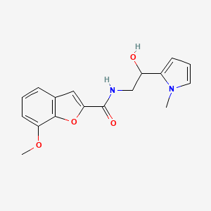 molecular formula C17H18N2O4 B2962717 N-(2-hydroxy-2-(1-methyl-1H-pyrrol-2-yl)ethyl)-7-methoxybenzofuran-2-carboxamide CAS No. 1396854-60-6