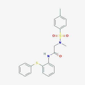molecular formula C22H22N2O3S2 B296272 2-{methyl[(4-methylphenyl)sulfonyl]amino}-N-[2-(phenylthio)phenyl]acetamide 
