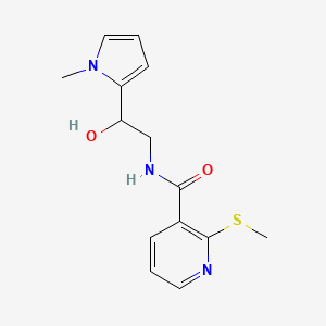 molecular formula C14H17N3O2S B2962731 N-(2-hydroxy-2-(1-methyl-1H-pyrrol-2-yl)ethyl)-2-(methylthio)nicotinamide CAS No. 1396709-06-0