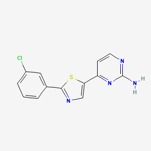 molecular formula C13H9ClN4S B2962734 4-[2-(3-氯苯基)-1,3-噻唑-5-基]嘧啶-2-胺 CAS No. 1823188-40-4