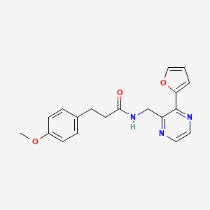 molecular formula C19H19N3O3 B2962735 N-((3-(呋喃-2-基)吡嗪-2-基)甲基)-3-(4-甲氧基苯基)丙酰胺 CAS No. 2034300-12-2